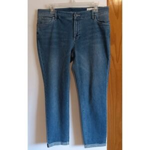 Two by Vince Camuto Medium Wash Straight Leg Cuffed Denim Jeans Womens Size 32